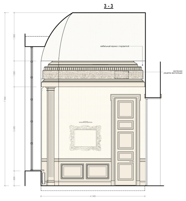 Интерьер фрагмента частного дома 2000 м2
