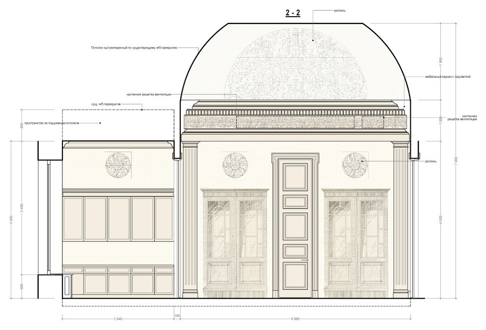 Интерьер фрагмента частного дома 2000 м2