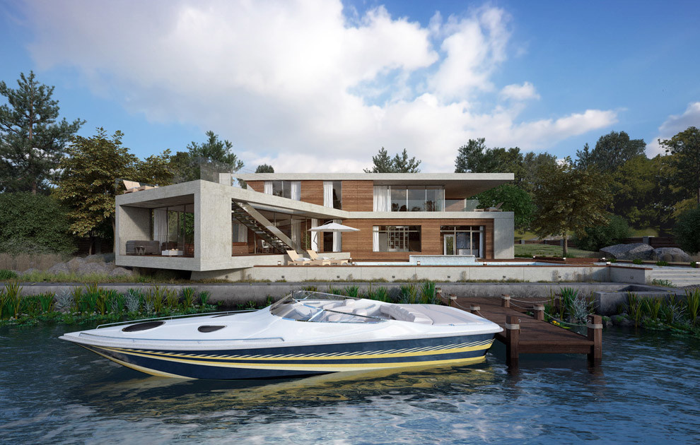 Дом на реке. Современная архитектура