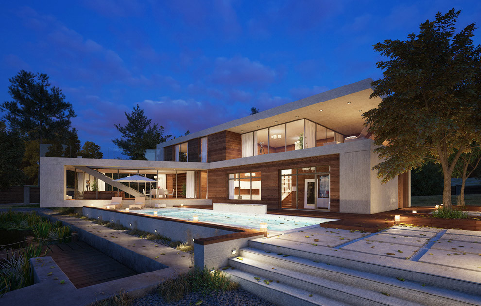 Дом на реке. Современная архитектура