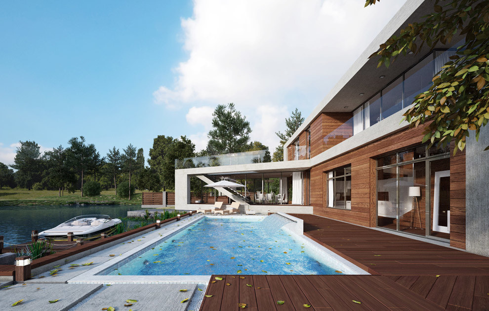 Дом на реке. Современная архитектура