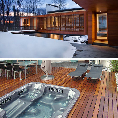 Джакузи на террасе частного дома