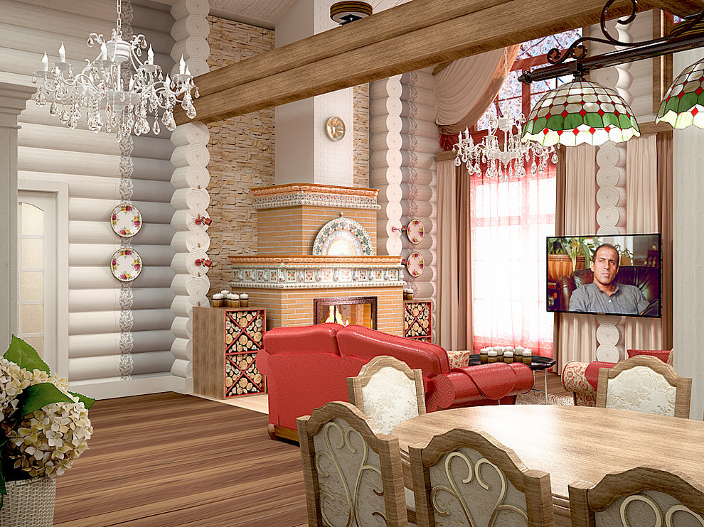 Дом из оцилиндрованного бревна, площадью 273,5м2