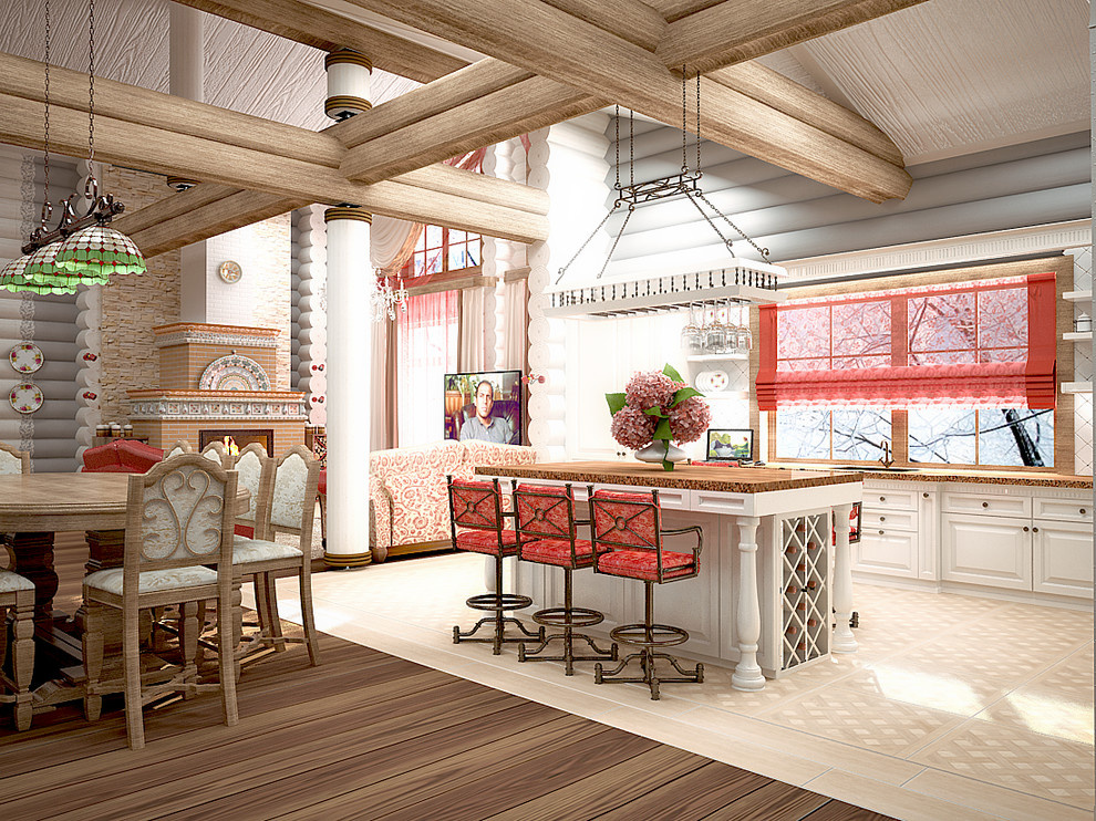 Дом из оцилиндрованного бревна, площадью 273,5м2