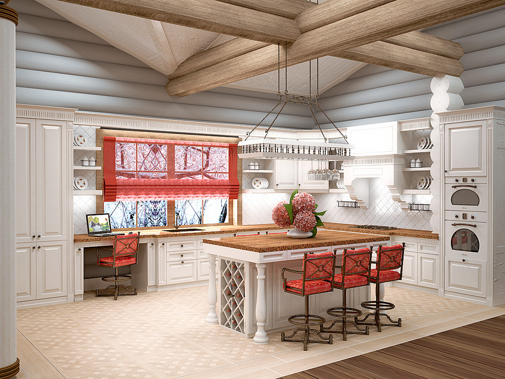 Дом из оцилиндрованного бревна, площадью 273,5м2