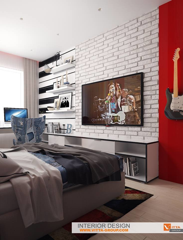 Bedroom for girl in Rock style