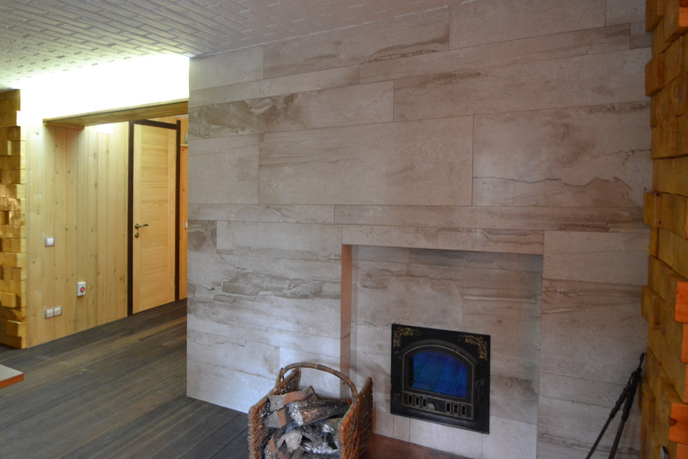 Нижний этаж с баней на дровах.