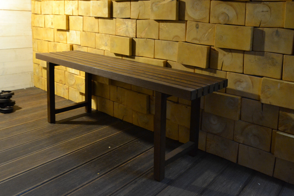 Кедр и лавка из термоясеня.