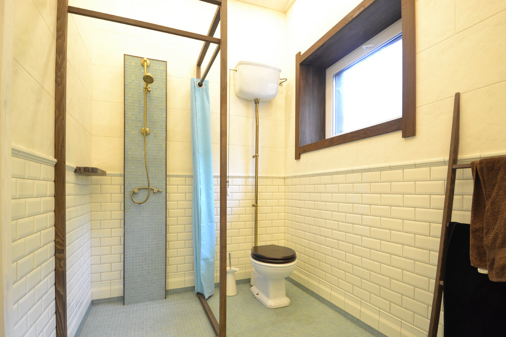 Хозяйский санузел. Плитка, мозаика и термодерево.