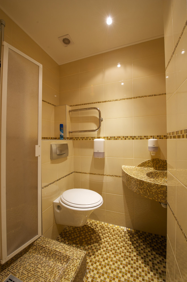 Туалет в палате. Плитка и мозаика.