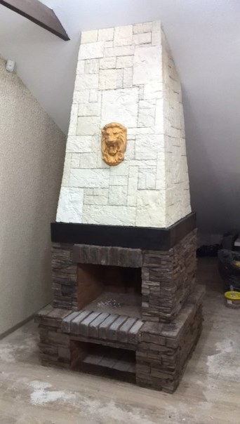 Облицовка камина в частном доме