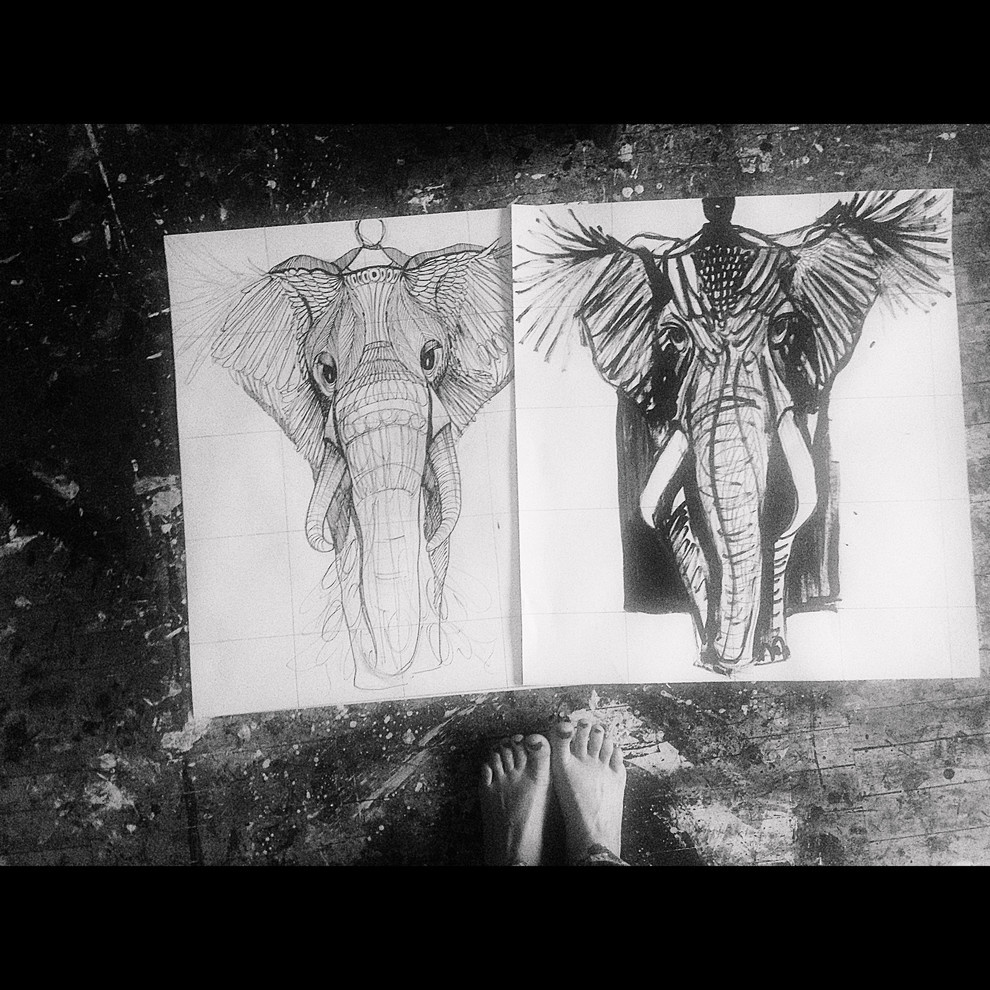 WALLPAINTING: magic elephant