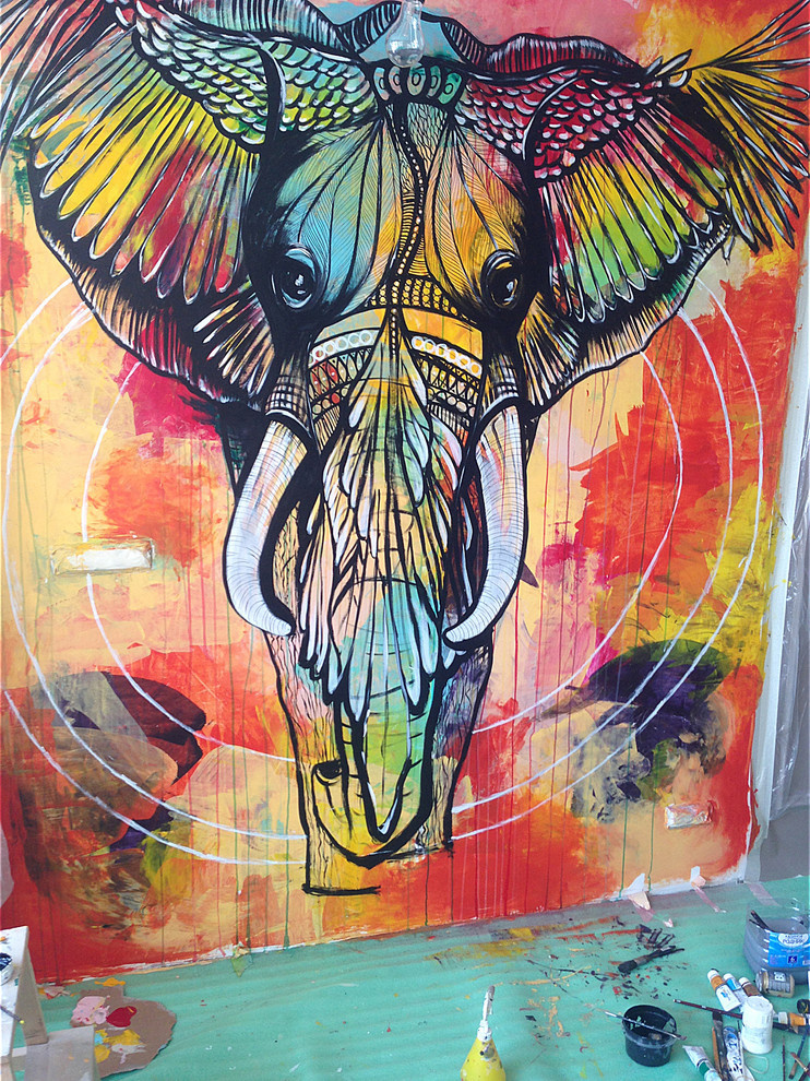 WALLPAINTING: magic elephant