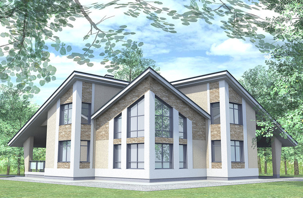 Обложка проекта: house with two-storey living room