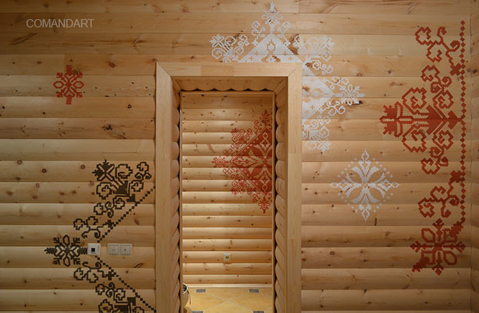 Роспись стен в сауне