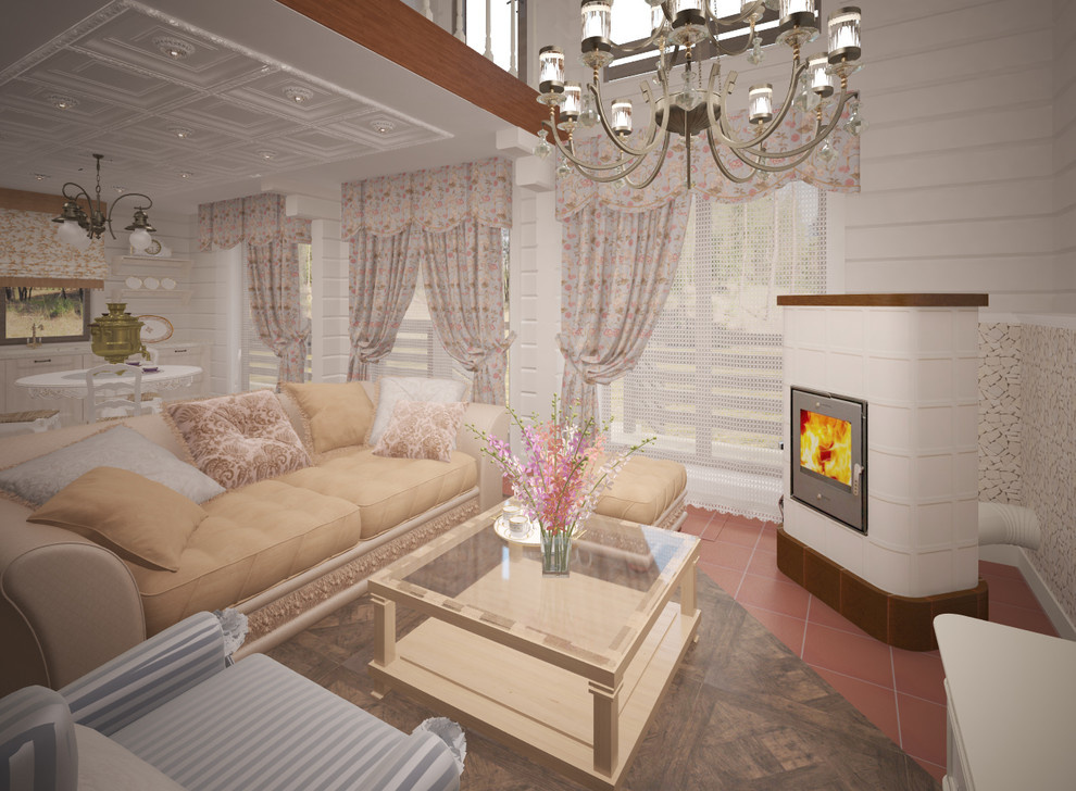 Интерьер загородного дома из клееного бруса