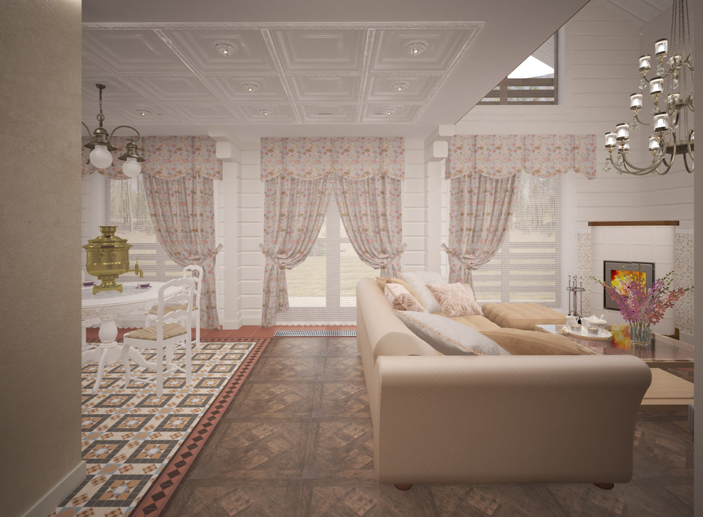 Интерьер загородного дома из клееного бруса