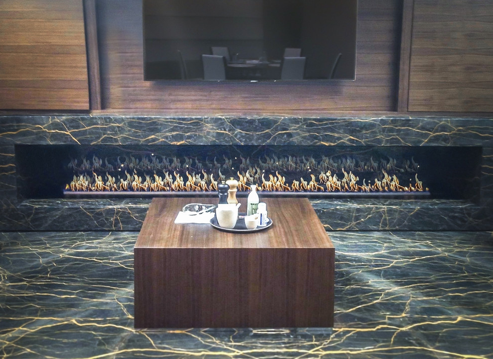Гостиная с камином (биокамином) Decoflame Denver Automatic Fire