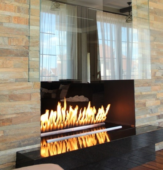Гостиная с  камином (биокамином) Decoflame double