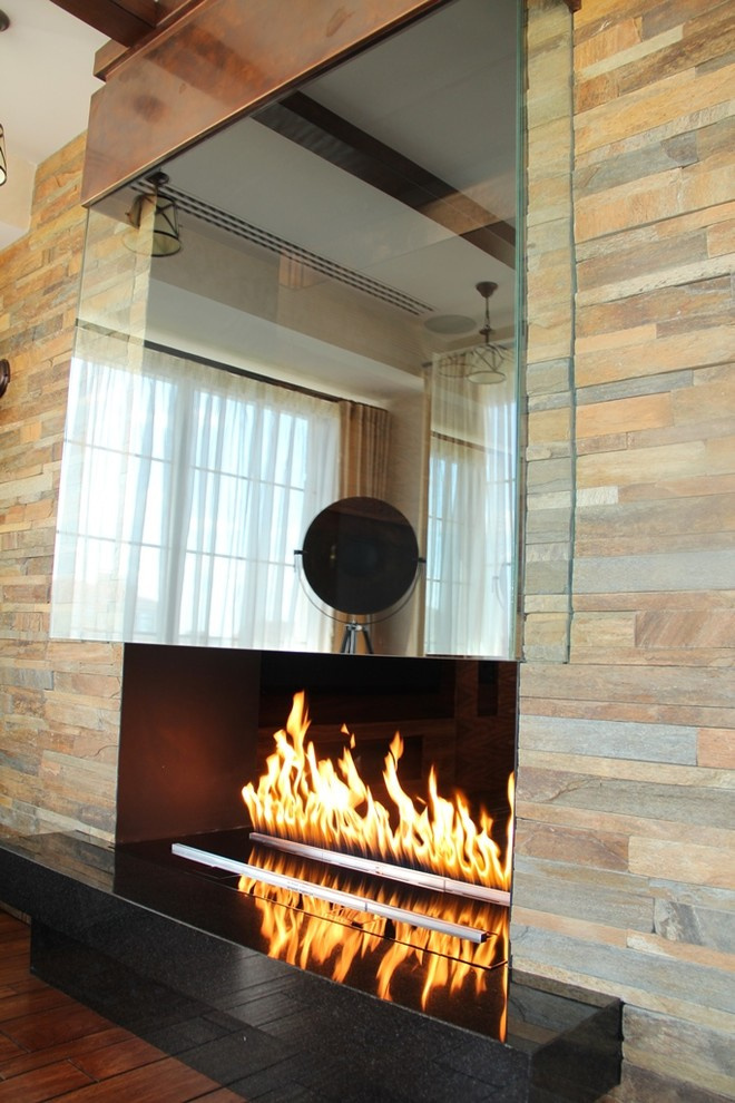 Гостиная с камином (биокамином) Decoflame Denver Automatic Fire