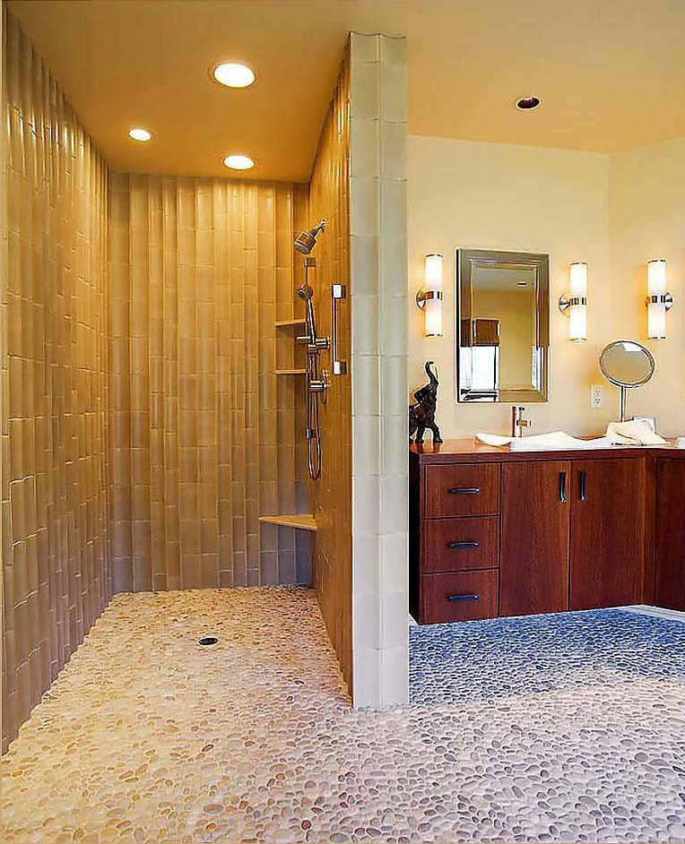 Использование Натуральной  Мозаики Галька на Сетке