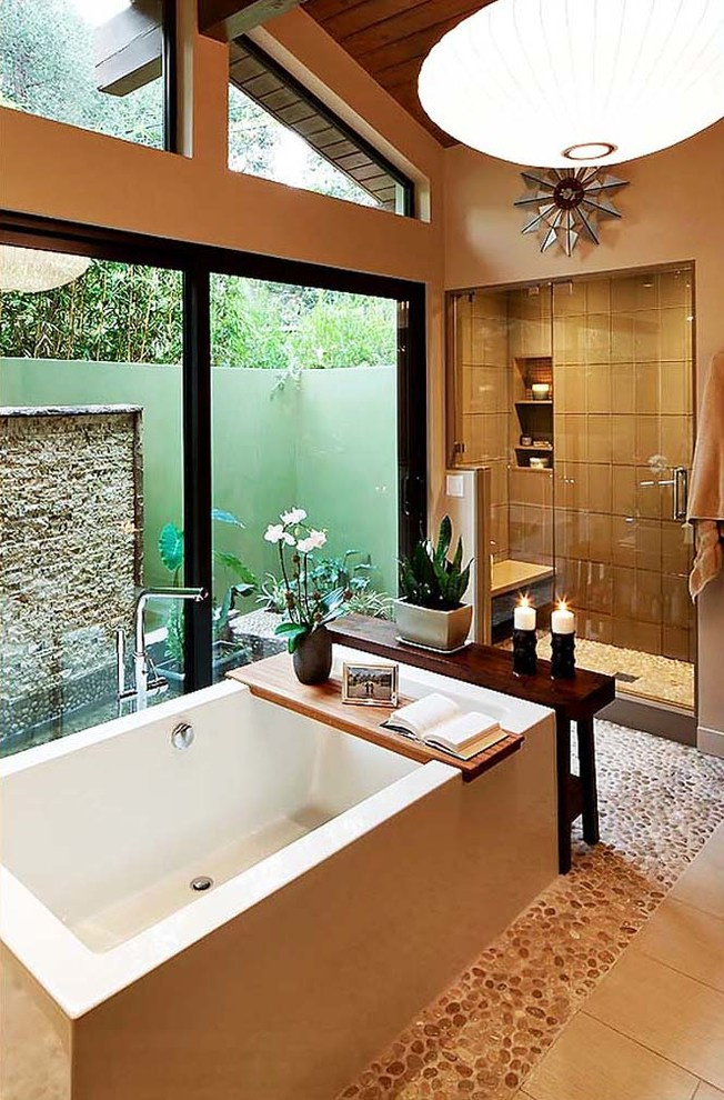 Использование Натуральной  Мозаики Галька на Сетке