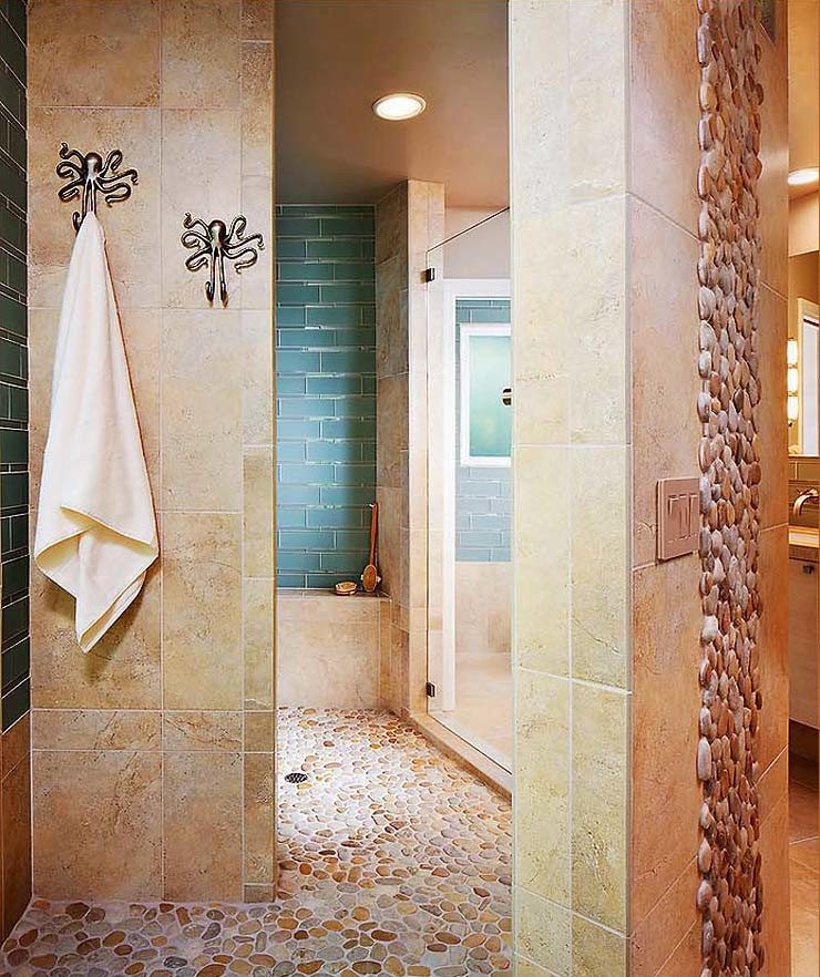 Использование Натуральной  Мозаики Галька на Сетке