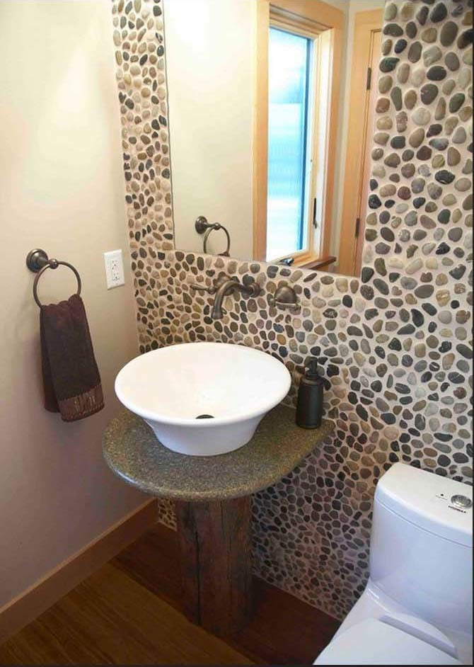 Использование Натуральной  Мозаики Галька на Сетке