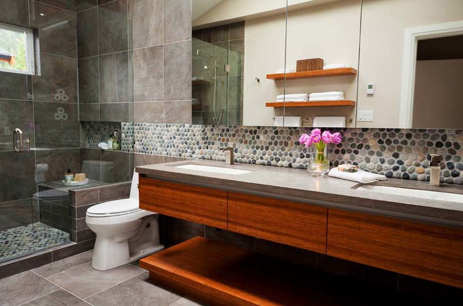 Использование Натуральной  Мозаики Галька на Сетке