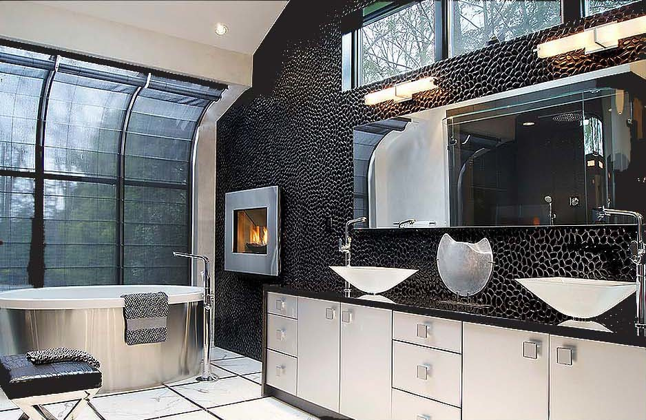 Использование Натуральной  Мозаики Галька на Сетке