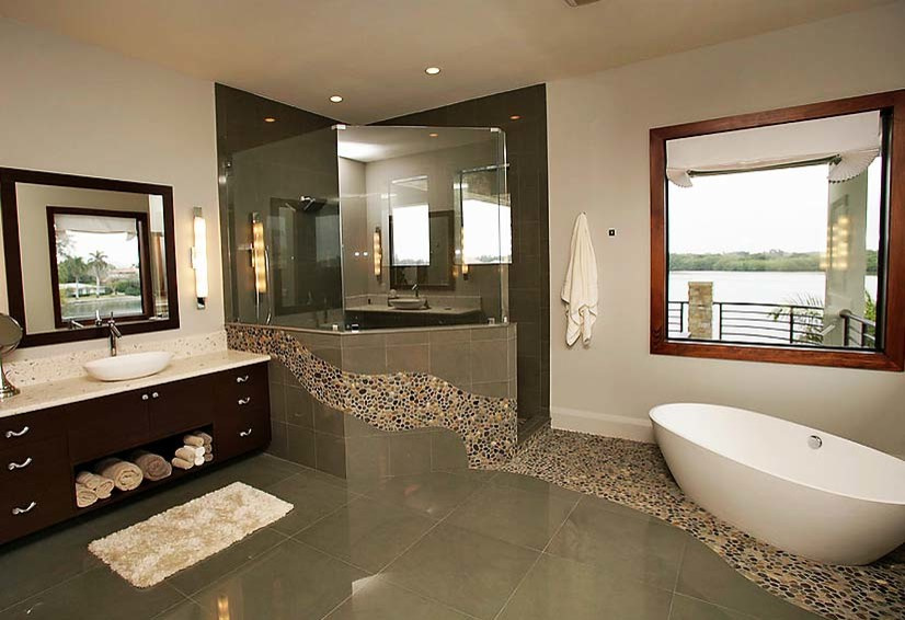 Использование Натуральной  Мозаики Галька на Сетке