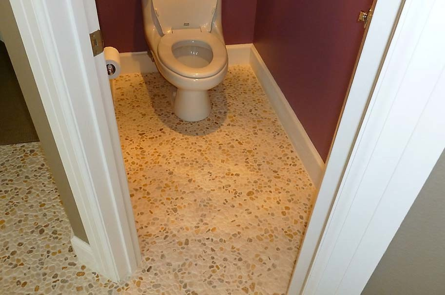 Использование Натуральной  Мозаики Галька на Сетке