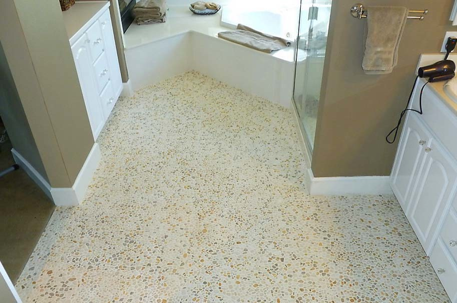 Использование Натуральной  Мозаики Галька на Сетке