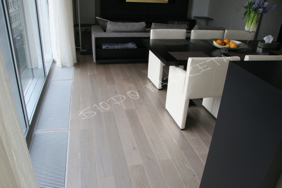 Проект 2015 года. Массивная доска Junckers Дуб  Жемчуг Серебро+Мореный Дуб