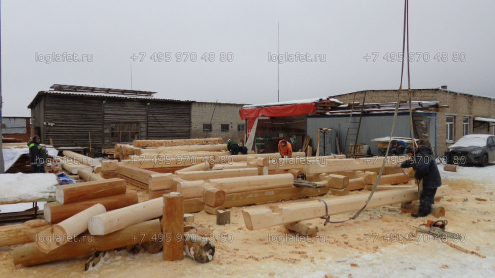 Строительство бани из лафета ангарской сосны. Норвежская рубка