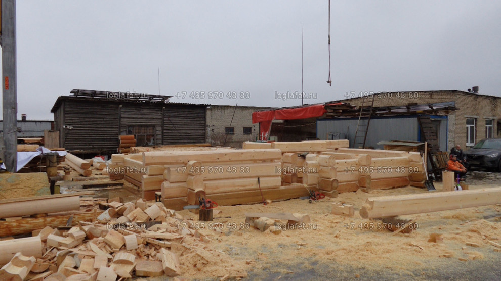 Строительство бани из лафета ангарской сосны. Норвежская рубка