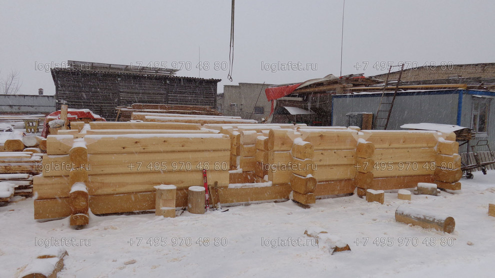 Строительство бани из лафета ангарской сосны. Норвежская рубка