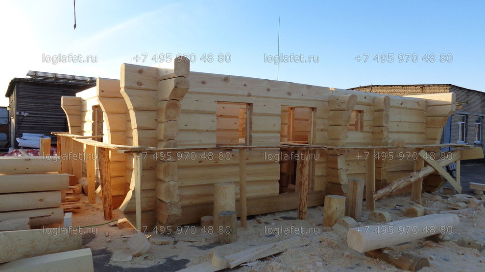 Строительство бани из лафета ангарской сосны. Норвежская рубка