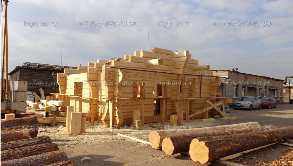 Строительство бани из лафета ангарской сосны. Норвежская рубка