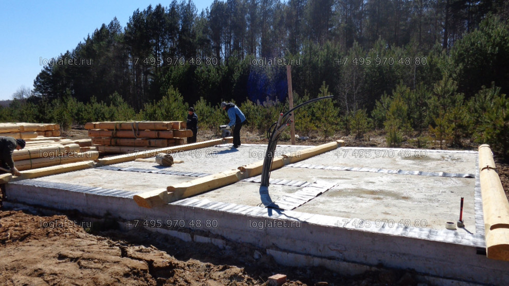 Строительство бани из лафета ангарской сосны. Норвежская рубка