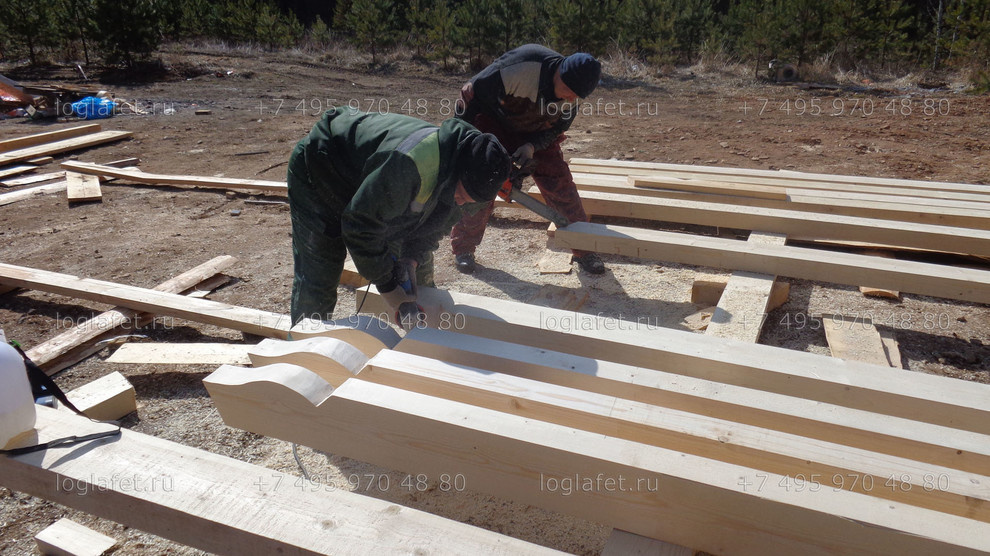 Строительство бани из лафета ангарской сосны. Норвежская рубка