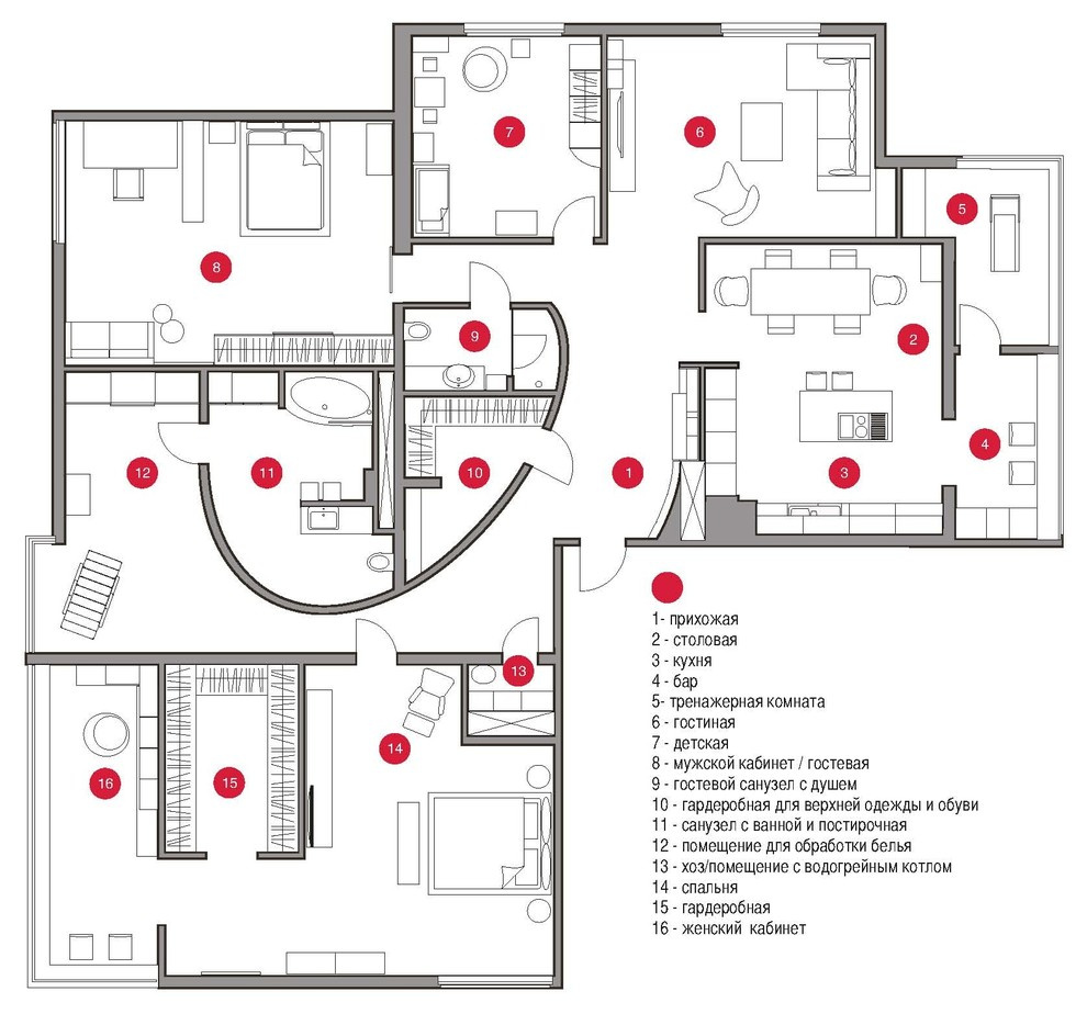 Квартира 250 м2 "Зима в скандинавском лесу"