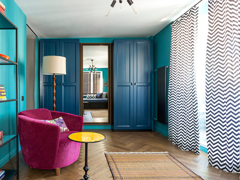 Шторы "зигзаг" в гостиной