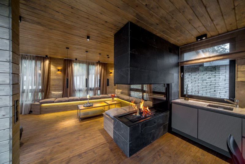 Two face fireplace