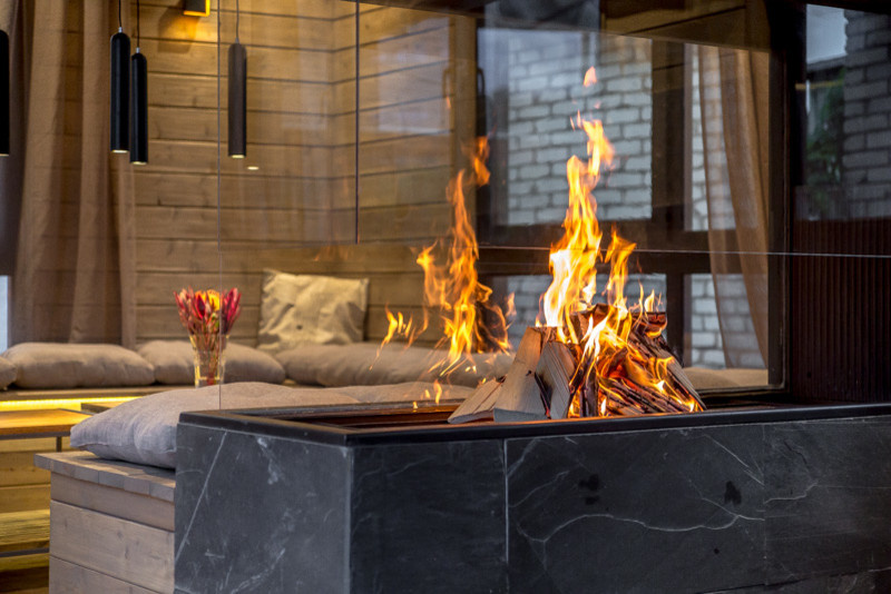 Two face fireplace