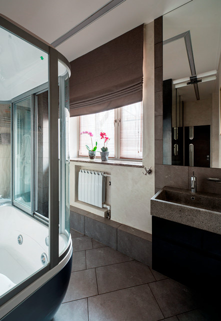 Серая зеркальная квартира