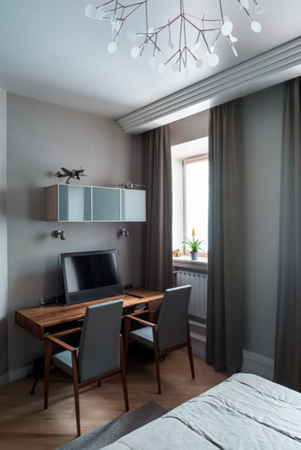 Серая зеркальная квартира