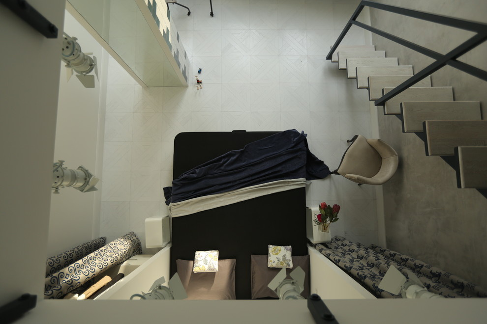 loft for young man with russian patterns