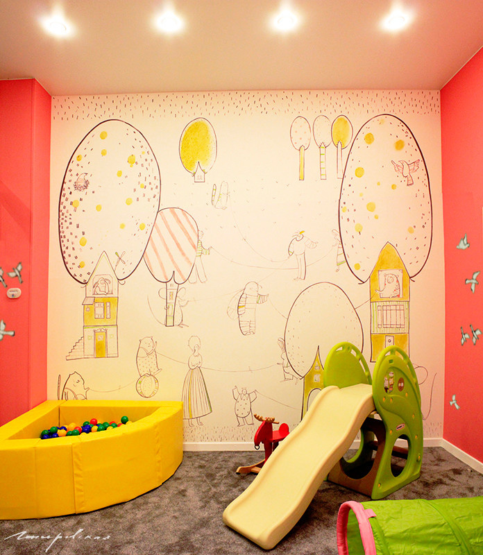 Игровая детская с раскраской во всю стену | Nursery in Sestroretsk Baby Club
