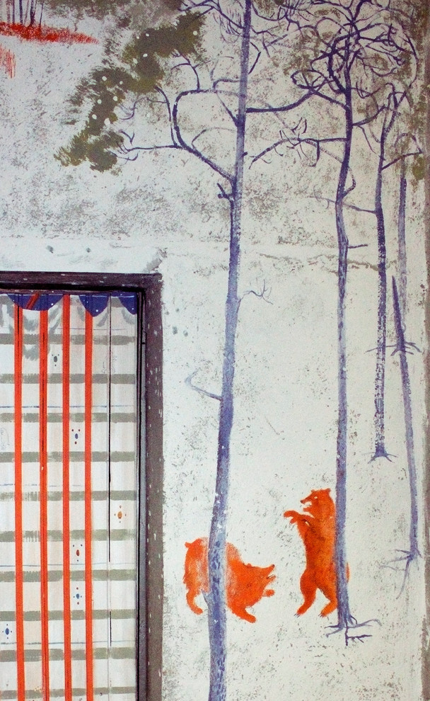 Роспись прихожей (Красные Медведи) | Red Bears Wall Painting in the Hall